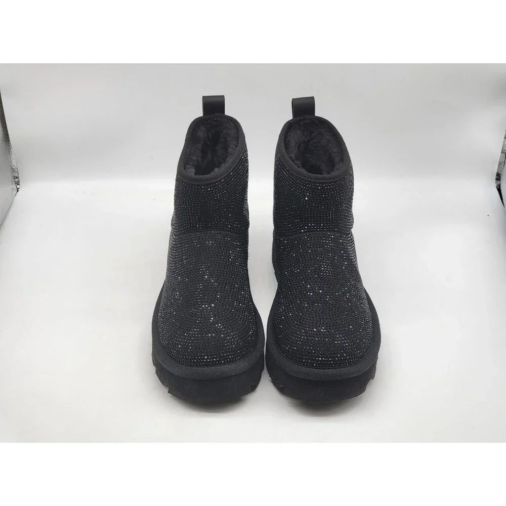 Michael Kors Winnie Sparkle Bootie Black Glitter Ankle Boots Womens 7M